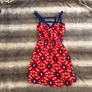 GB red an blue dress